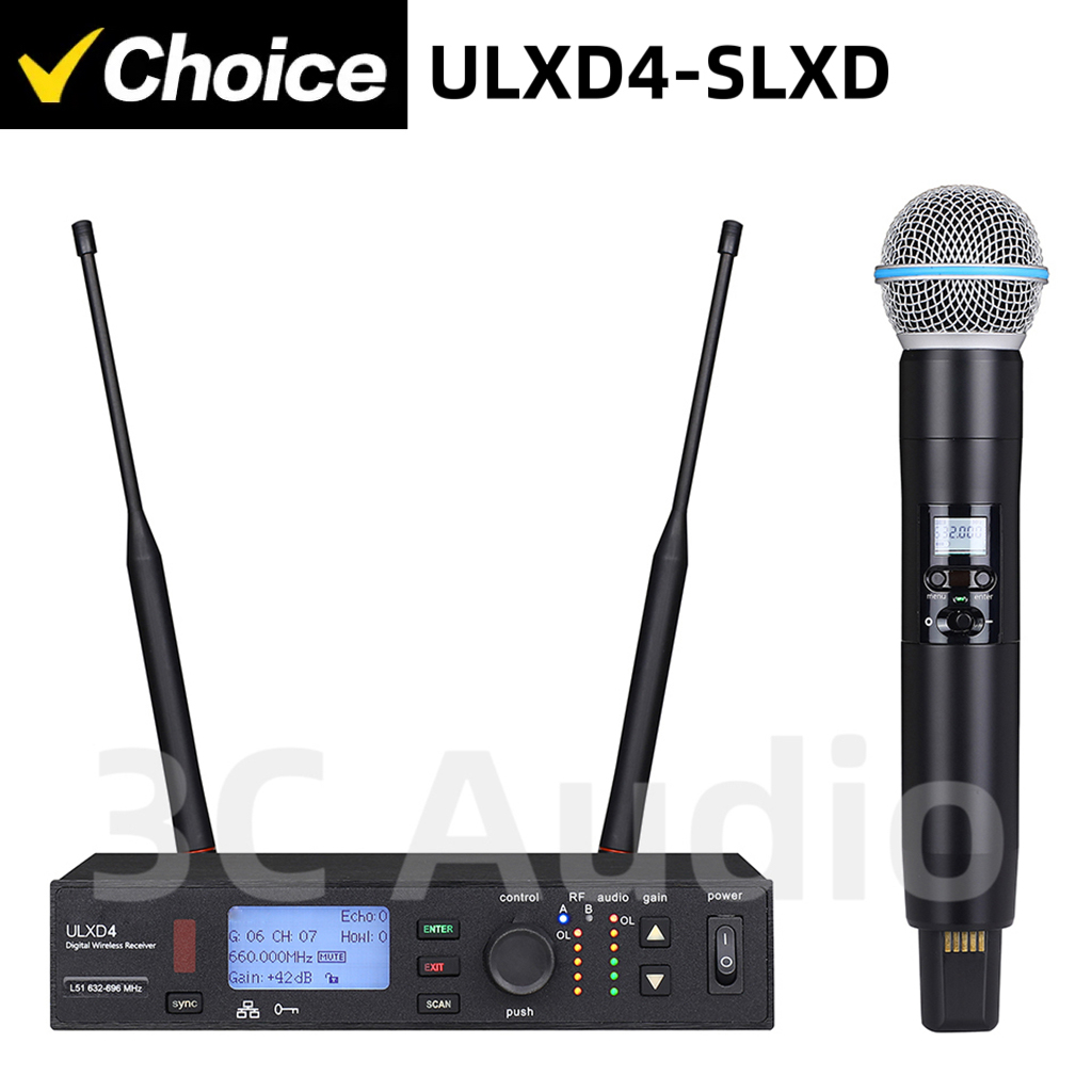 Shure Mic Sm58 - ULXD4-SLXD 500/600MHz Profesjonalny Bezprzewodowy Mikrofon Jednokanałowy