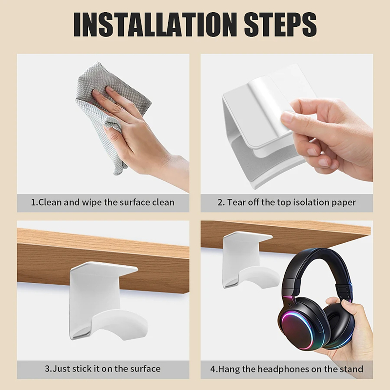 Uniwersalny samoprzylepny plas – Headphone Stand Desk recenzja i cena